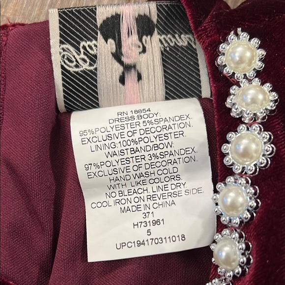 Rare Editions Red Velvet Tiered Dress - Picture 11 of 11